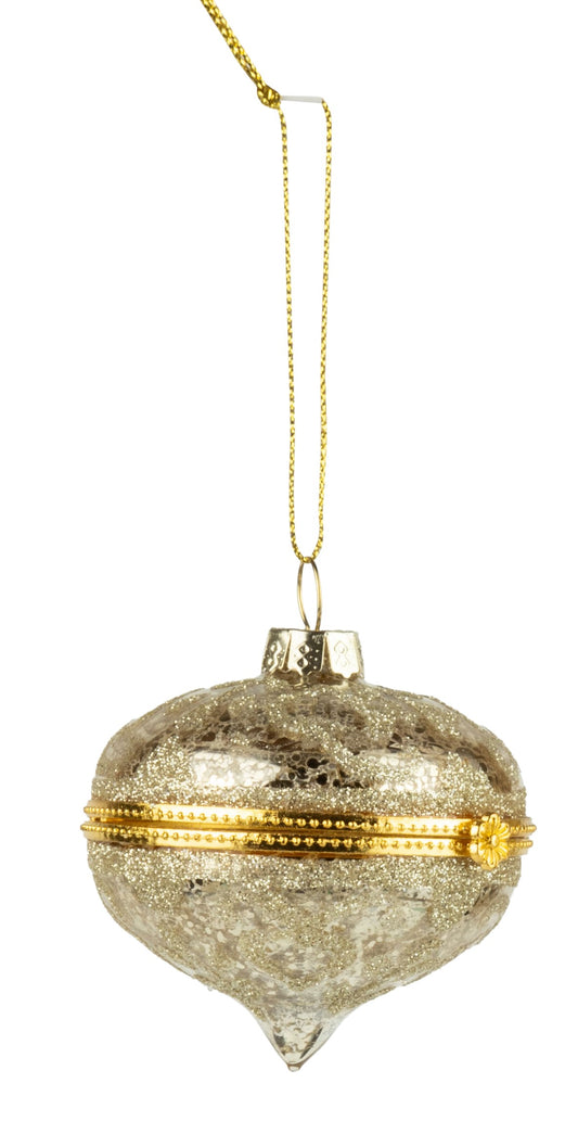 Ornament, Vintage inspired glass locket.  teardrop