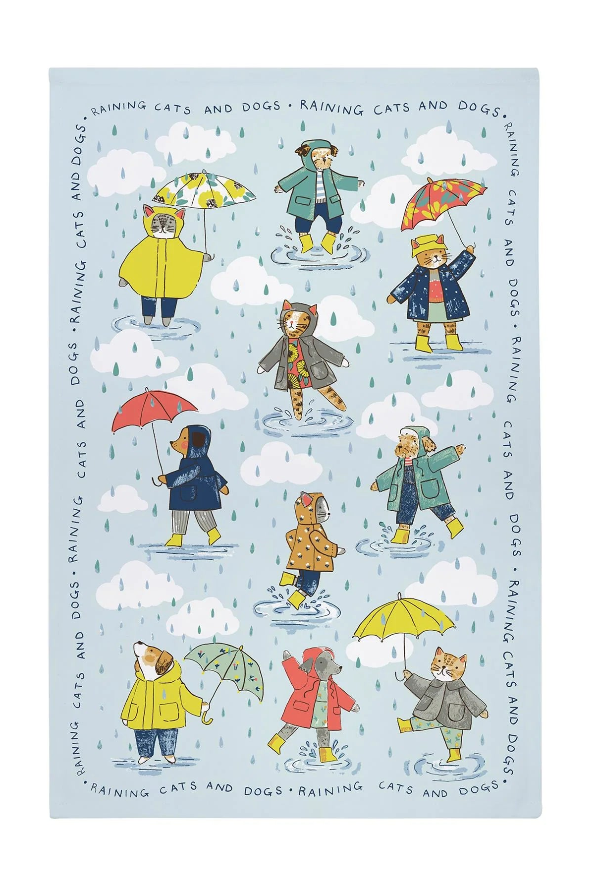 Tea Towel, Raining Cats & Dogs by Ulster Weavers