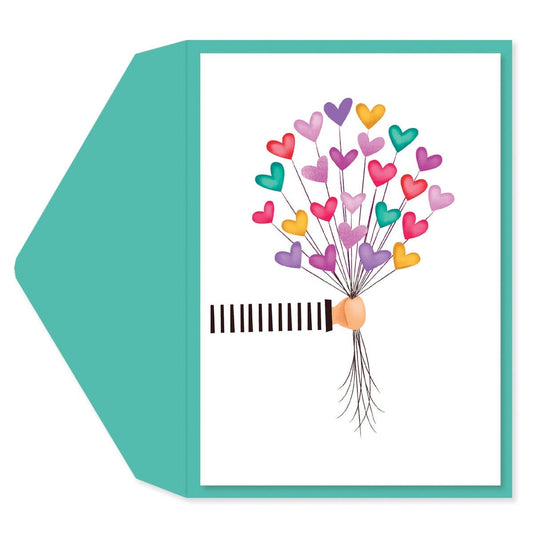Card, All Occasion; Heart Balloons