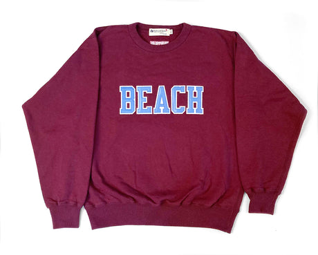 BEACH Sweatshirt  Maroon/Light Blue