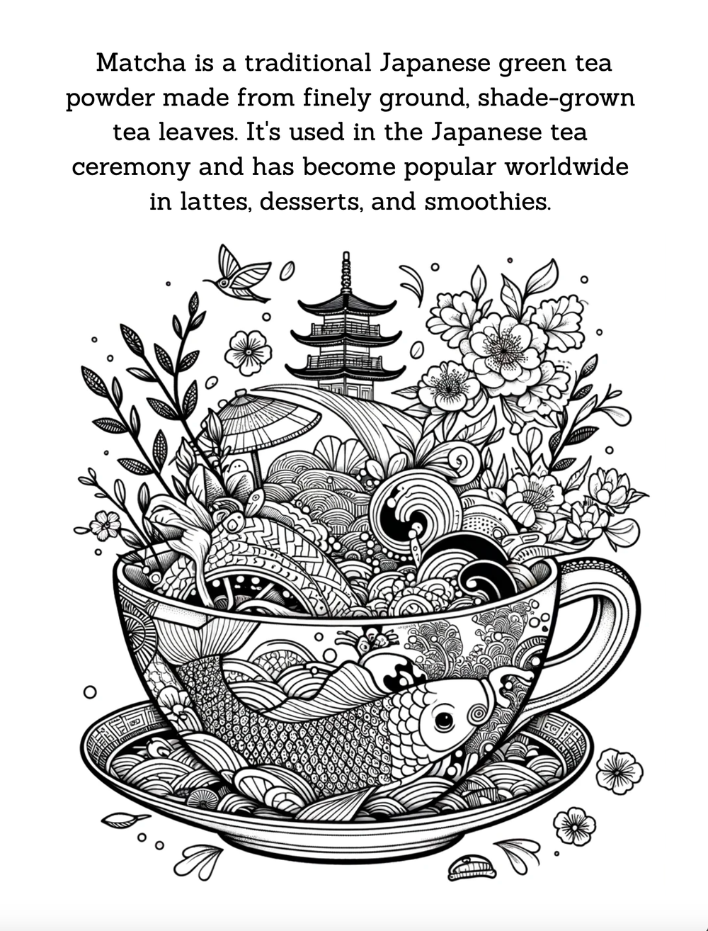 Colouring Book;  Steeped in Art, Elegant Tea Cup Designs to Colour