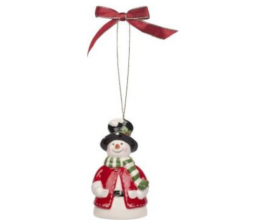 Spode Snowman Bell Ornament