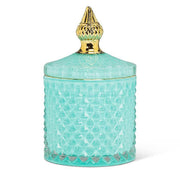 Covered  Jar, Quilted Blue