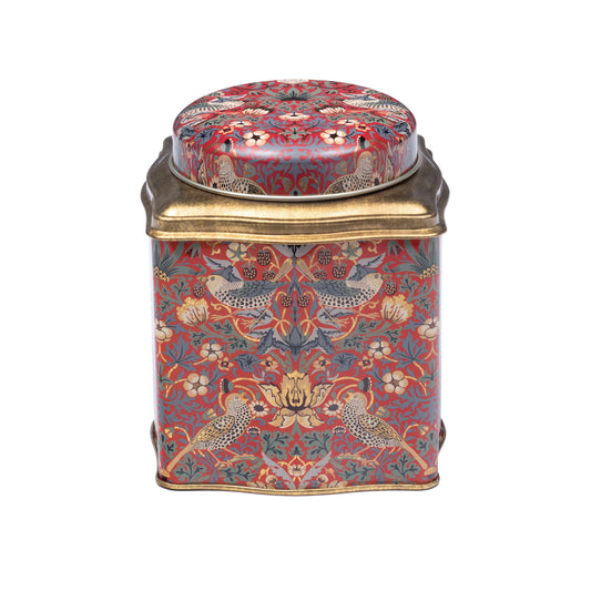 Tea Caddy, Morris Arts & Crafts Red Strawberry Thief