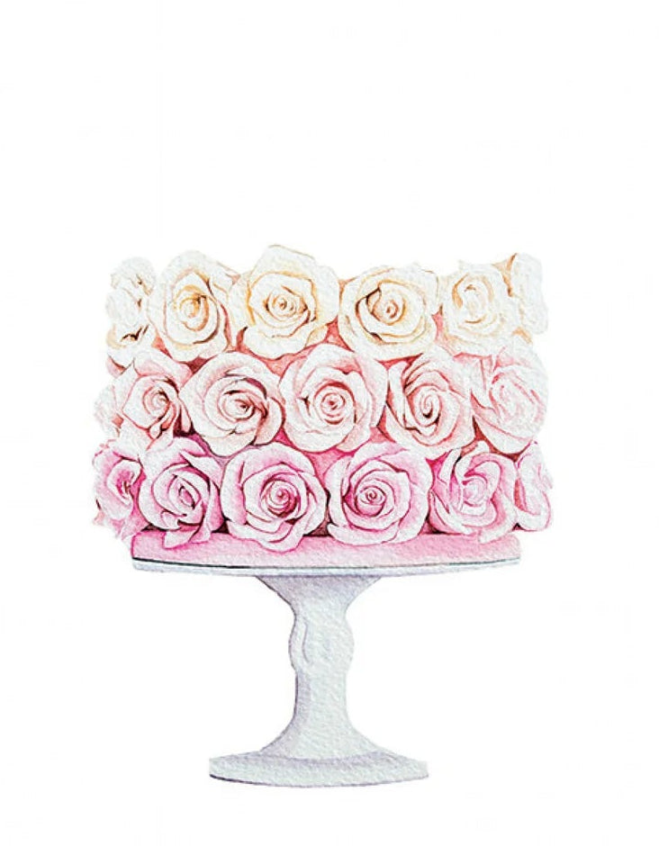 Card, All Occasion, Blank,  Roses Cake