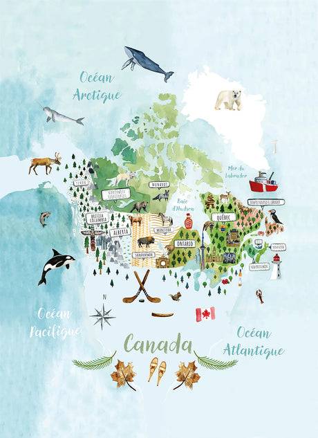 Tea Towel, Canada Map