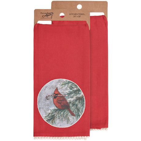 Tea Towel, Cardinal Candy cane