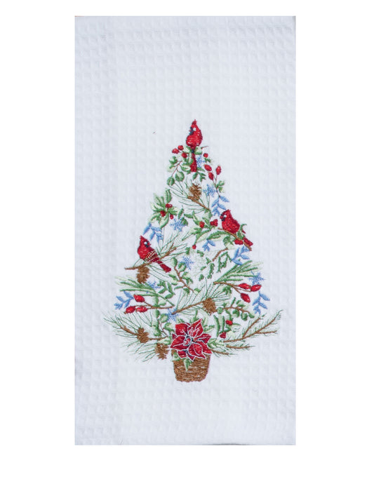 Tea Towel,  Waffle, Cardinal Tree