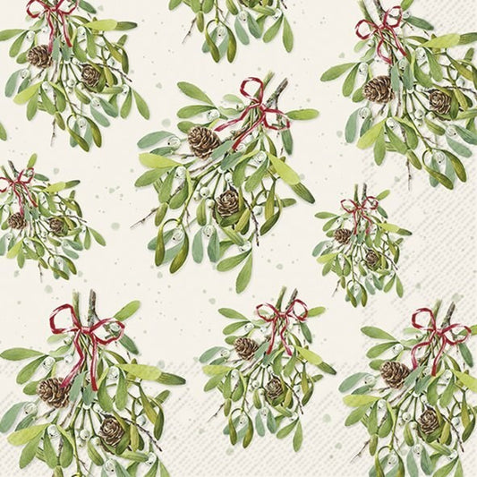 Napkin, Mistletoe Cream, Lunch