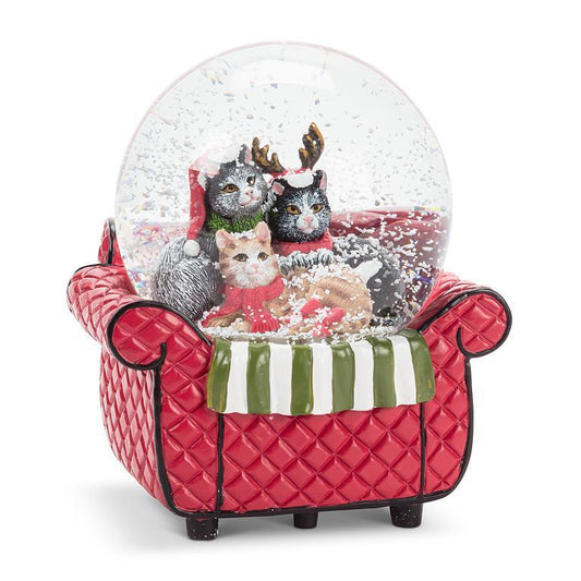 Ornament, Snowglobe,  Cats in Chair