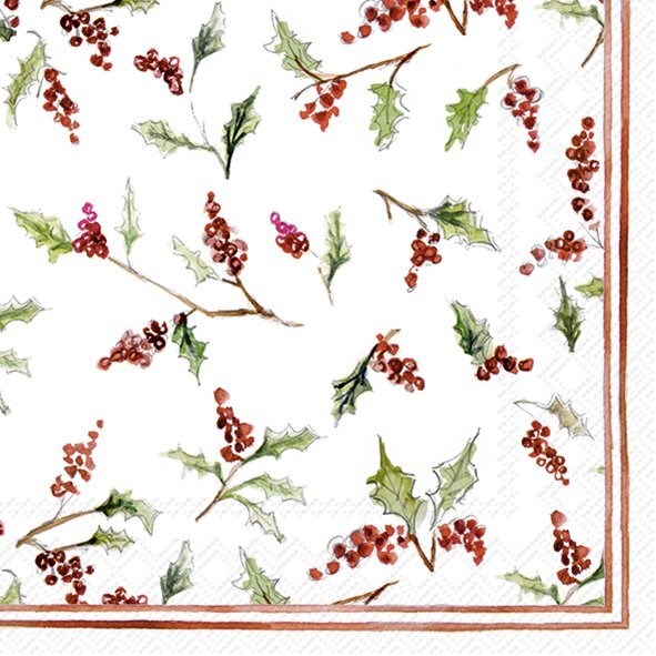 Napkin, Christmas Berries, Cocktail