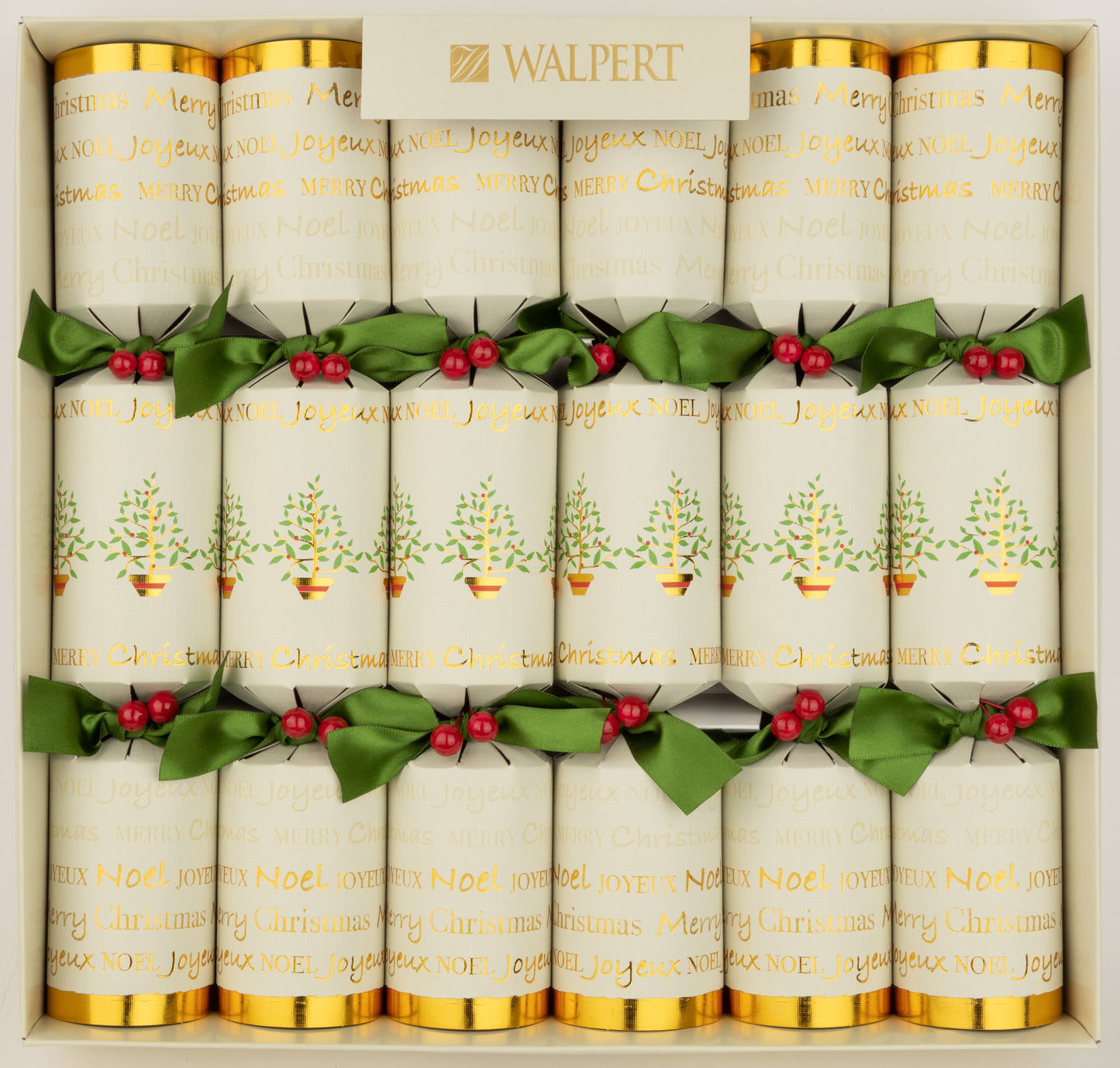 Christmas Crackers, Festive Greetings on Linen