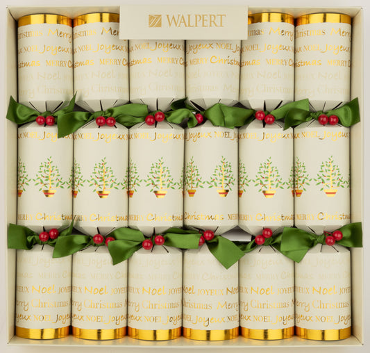 Christmas Crackers, Festive Greetings on Linen