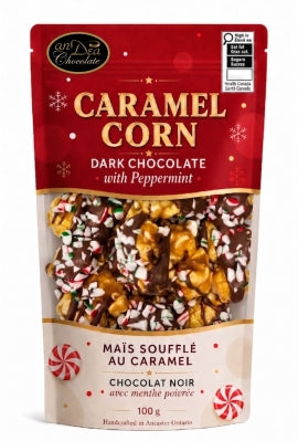 Dark Chocolate Peppermint Caramel Corn