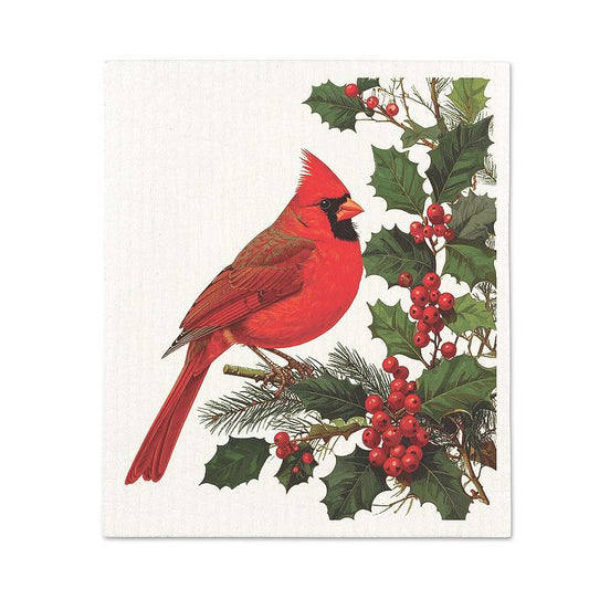 Dish Cloth -  Cardinal & Holly