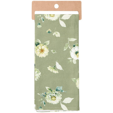 Tea Towel, Green Floral