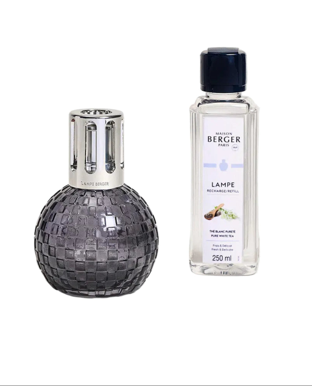 Maison Berger Paris,  Lamp:  Disco Grey Lamp Gift Set w/White Tea