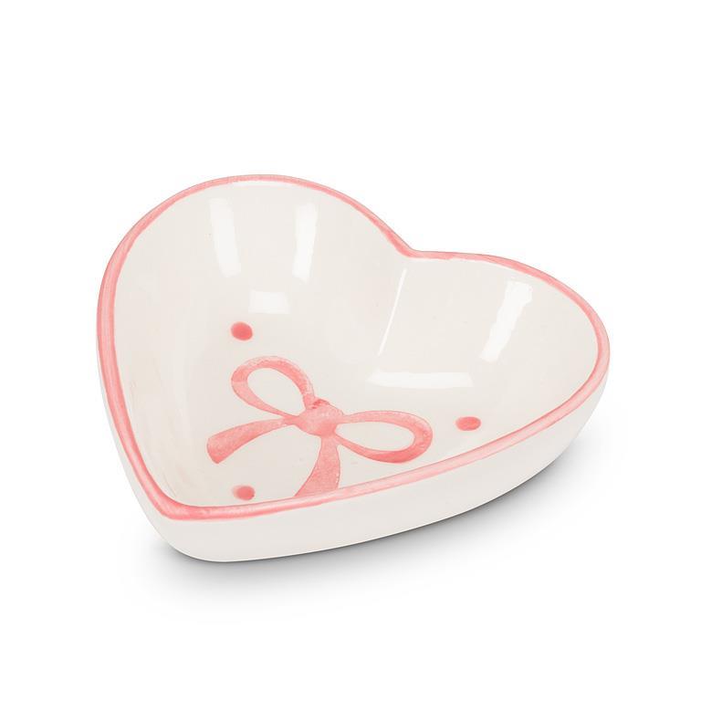 Teabag Holder / Tidy, small plate; Heart with Bow