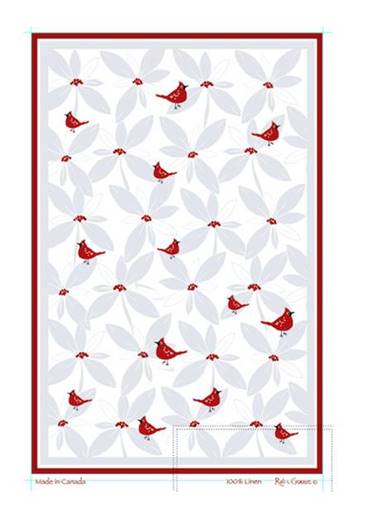Tea Towel, Rain Goose, Linen,  Cardinal