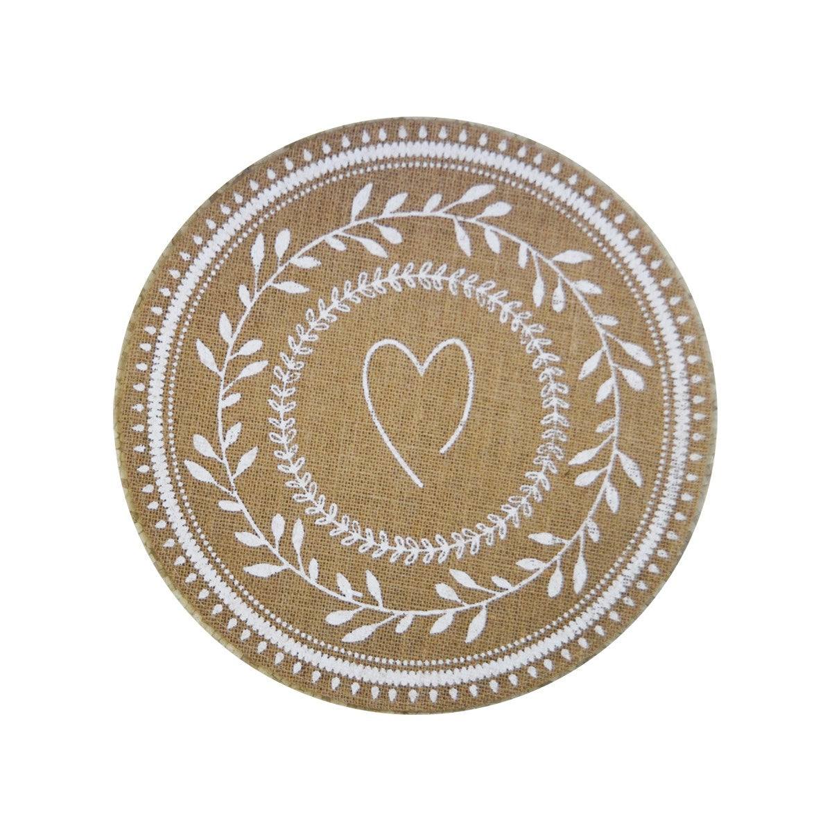 Round Placemat, Jute White & Tan