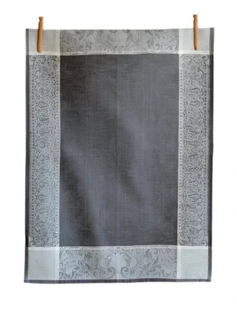 Tea Towel, Linen, Majesty, Pewter & Ivory