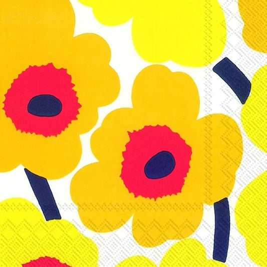 Napkin, Marimekko Unikko Yellow, Cocktail