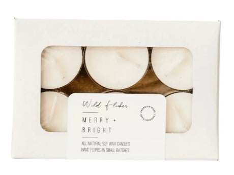 Wild Flicker, TeaLights,  Merry and Bright Soy Wax (Copy)