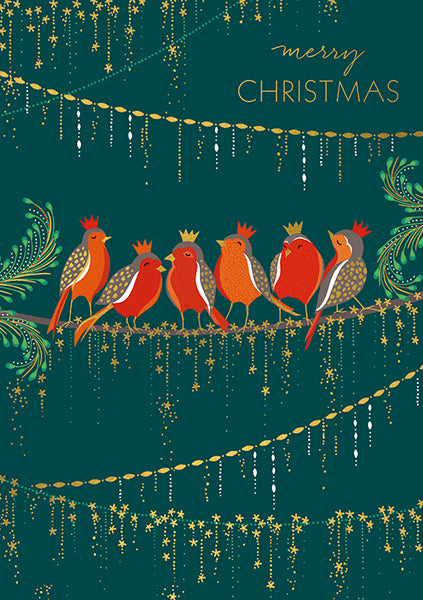 Card Christmas; Merry Christmas Robins