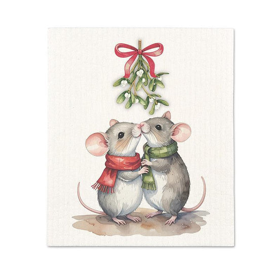 Dish Cloth -  Mice Under the Mistletoe