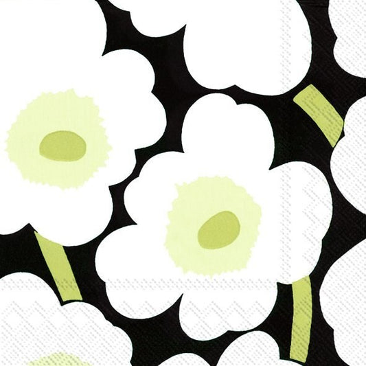 Napkin, Marimekko Unikko  Black,  Luncheon