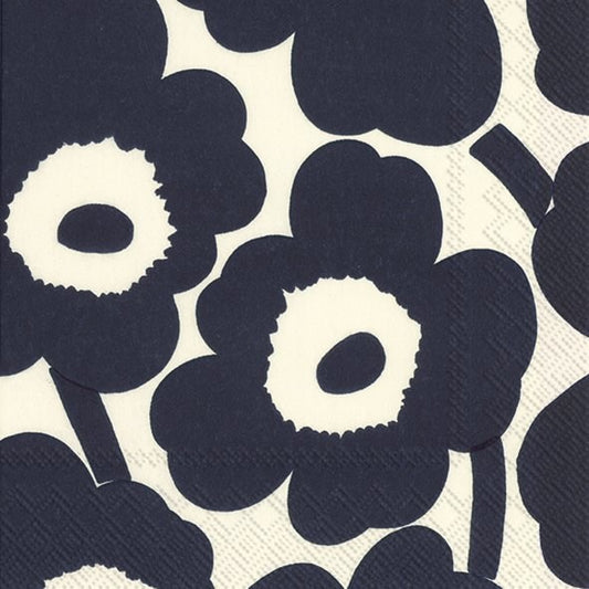 Napkin, Marimekko Unikko Dark Blue,  Luncheon