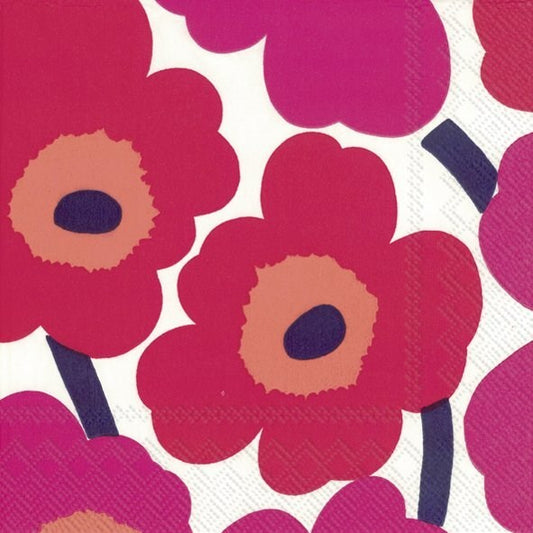 Napkin, Marimekko Unikko Red,  Cocktail