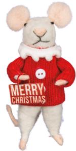 Mouse Ornament, Merry Christmas