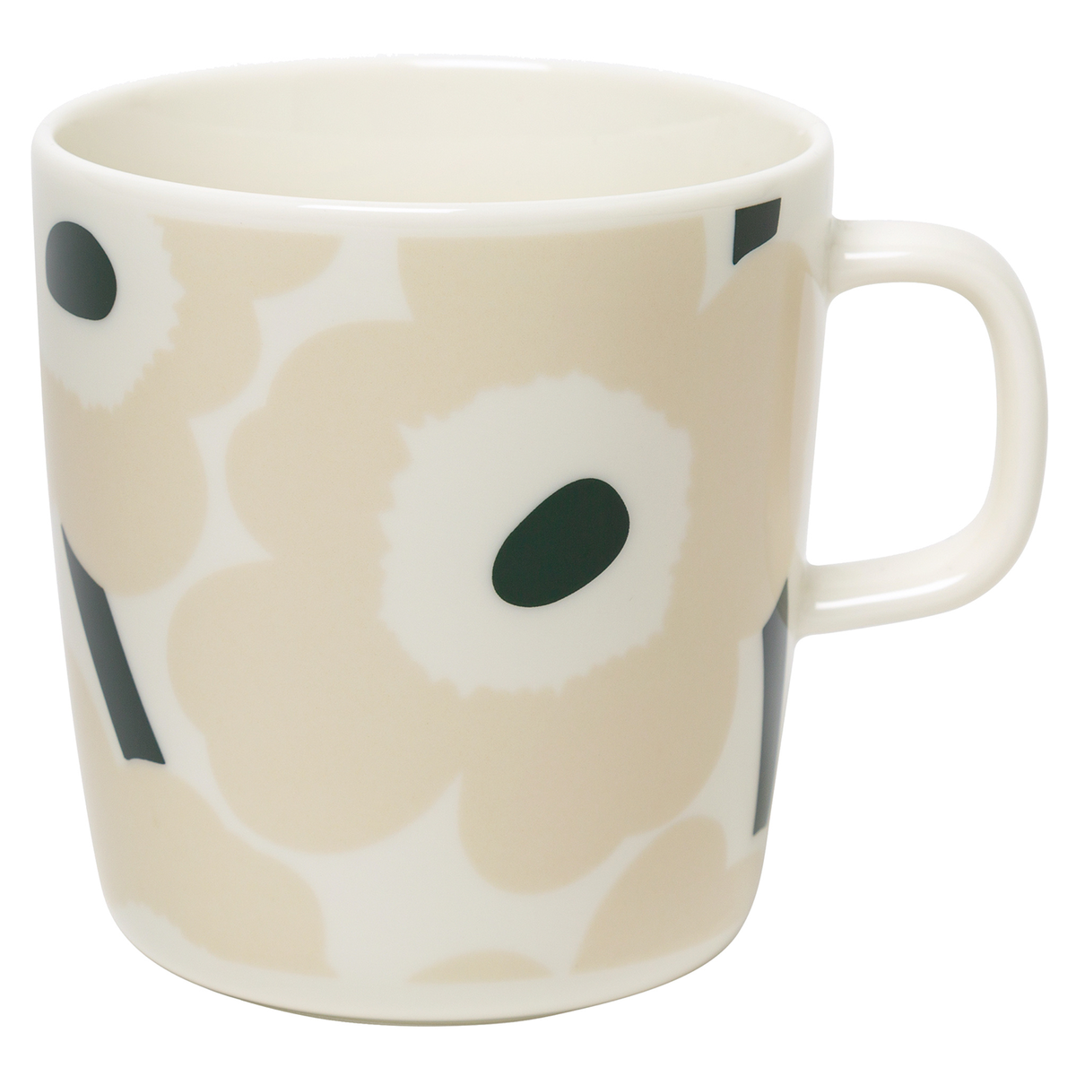 Marimekko Mug; Oiva Unikko, White/Beige/Green