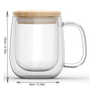 Mug, Double Wall Mug with Bamboo Lid 350ml