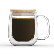 Mug, Double Wall Mug with Bamboo Lid 350ml