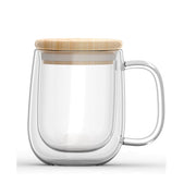 Mug, Double Wall Mug with Bamboo Lid 350ml