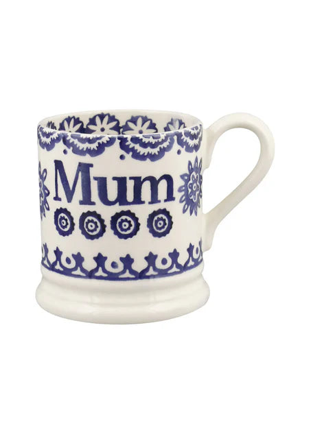 Emma Bridgewater 1/2 Pint Mug - Blue Hen & Border MUM