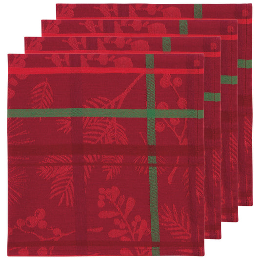 Napkin, Fabric, Winterberry Jacquard