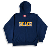 BEACH Full Zip Hoody  Navy/Gold