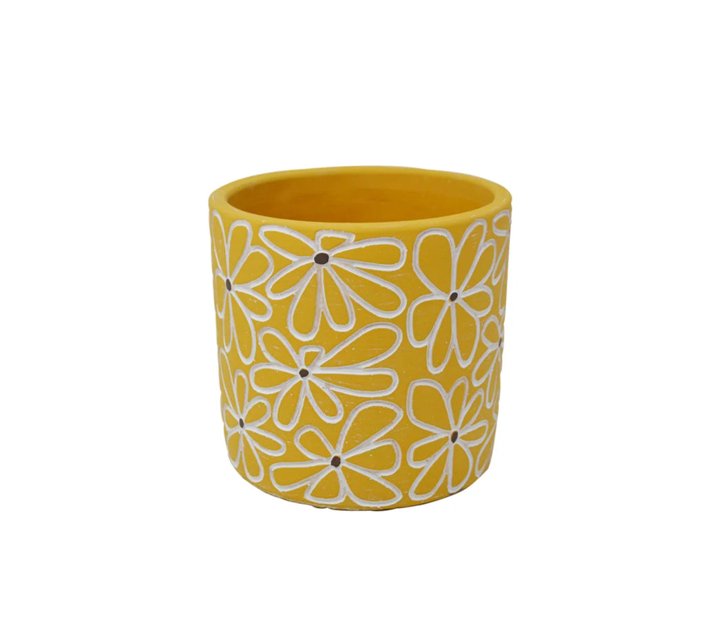 Flower Pot, Yellow Daisies