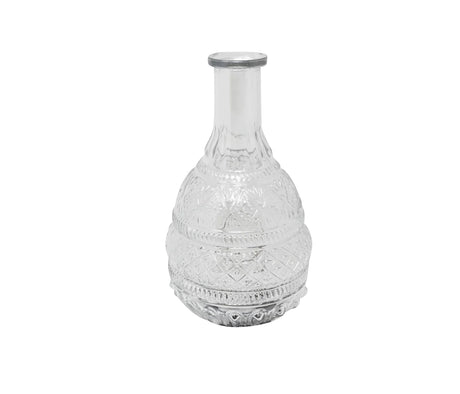 Vase, Oval Embossed Glass with Iridescent LED