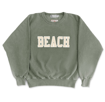 BEACH Sweatshirt  Olive Sand/Cream