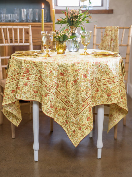Tablecloth, April Cornell, Penelope Honey SQUARE Tablecloth 54X54"
