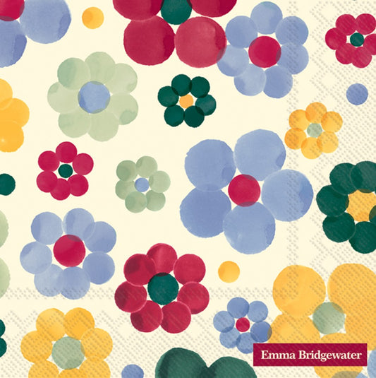 Napkin, Polka Floral, Cocktail
