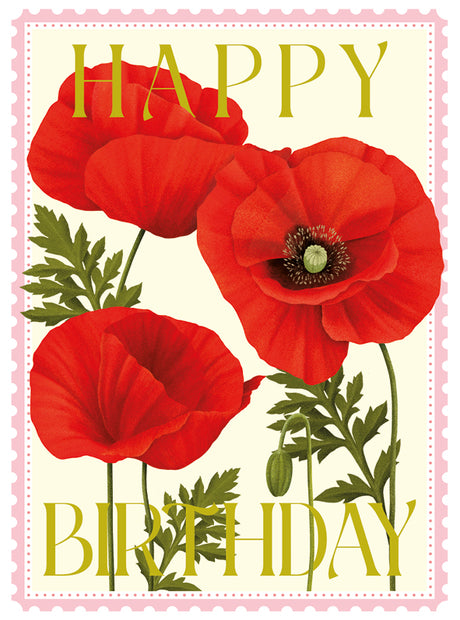 Card, Birthday, Happy Birthday Poppies
