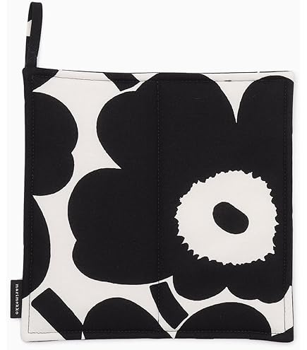 Marimekko Pot Holder; Oiva Unikko Black & White