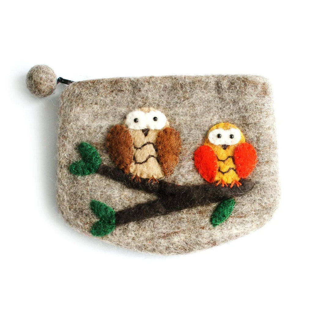 Coin Purse,  Grey Owls