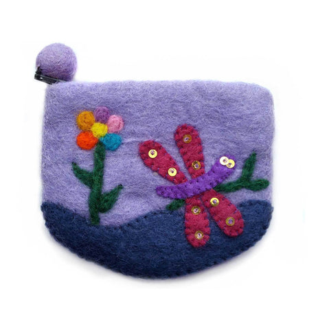 Coin Purse,  Purple Dragonfly