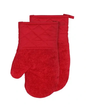 Oven Mitts, Pantry Terry Red Set of 2